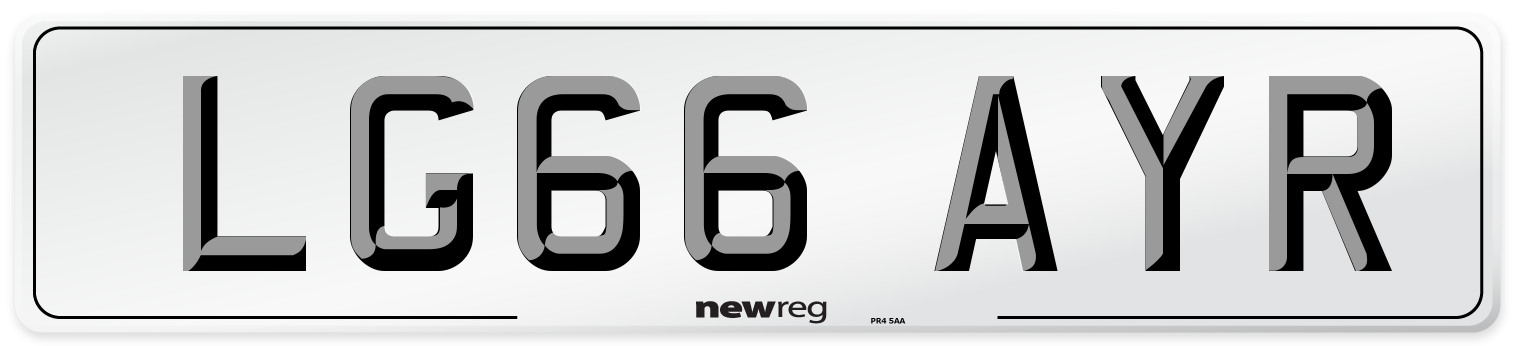 LG66 AYR Number Plate from New Reg